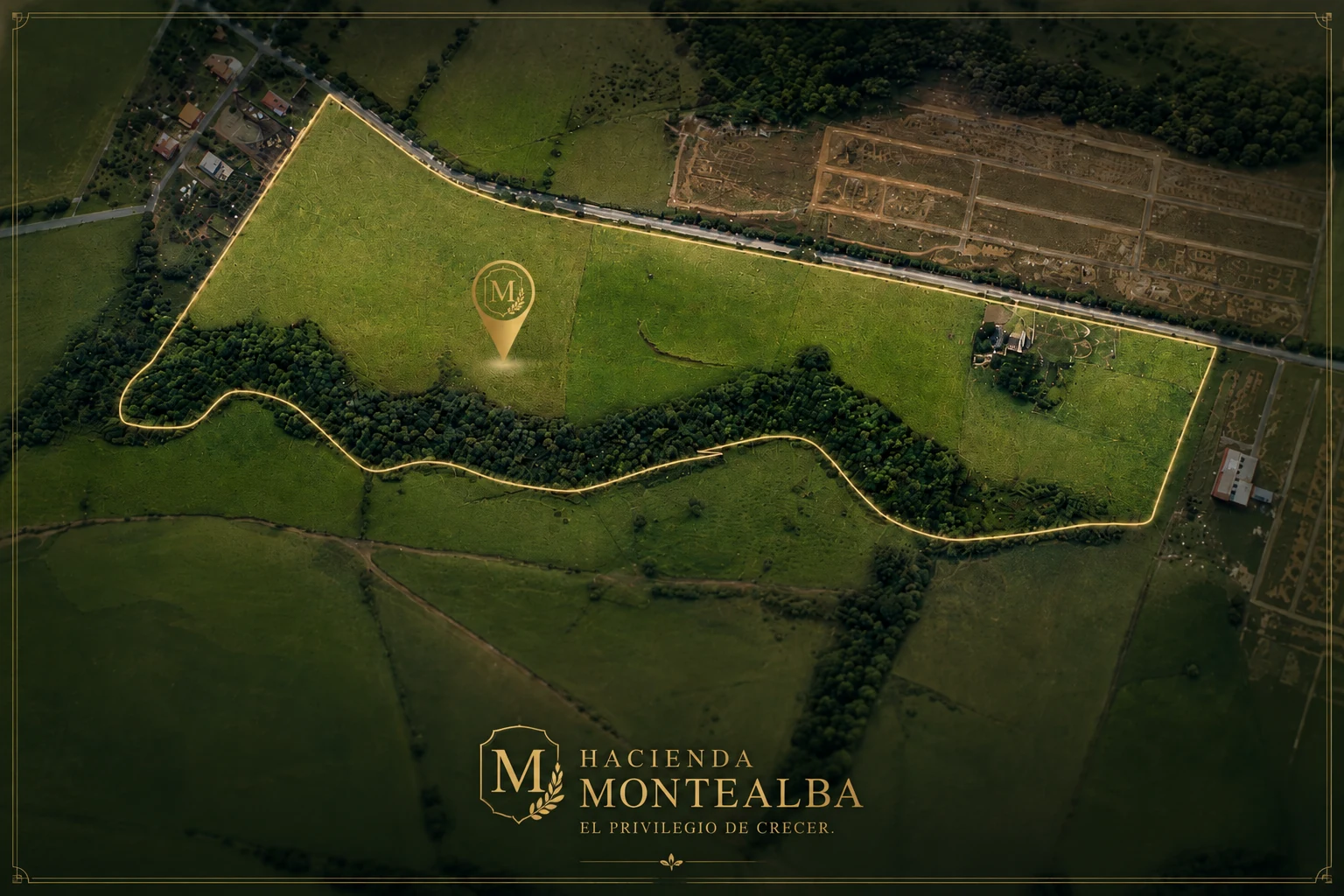 Vista satelital de referencia del terreno aportado para Hacienda Montealba